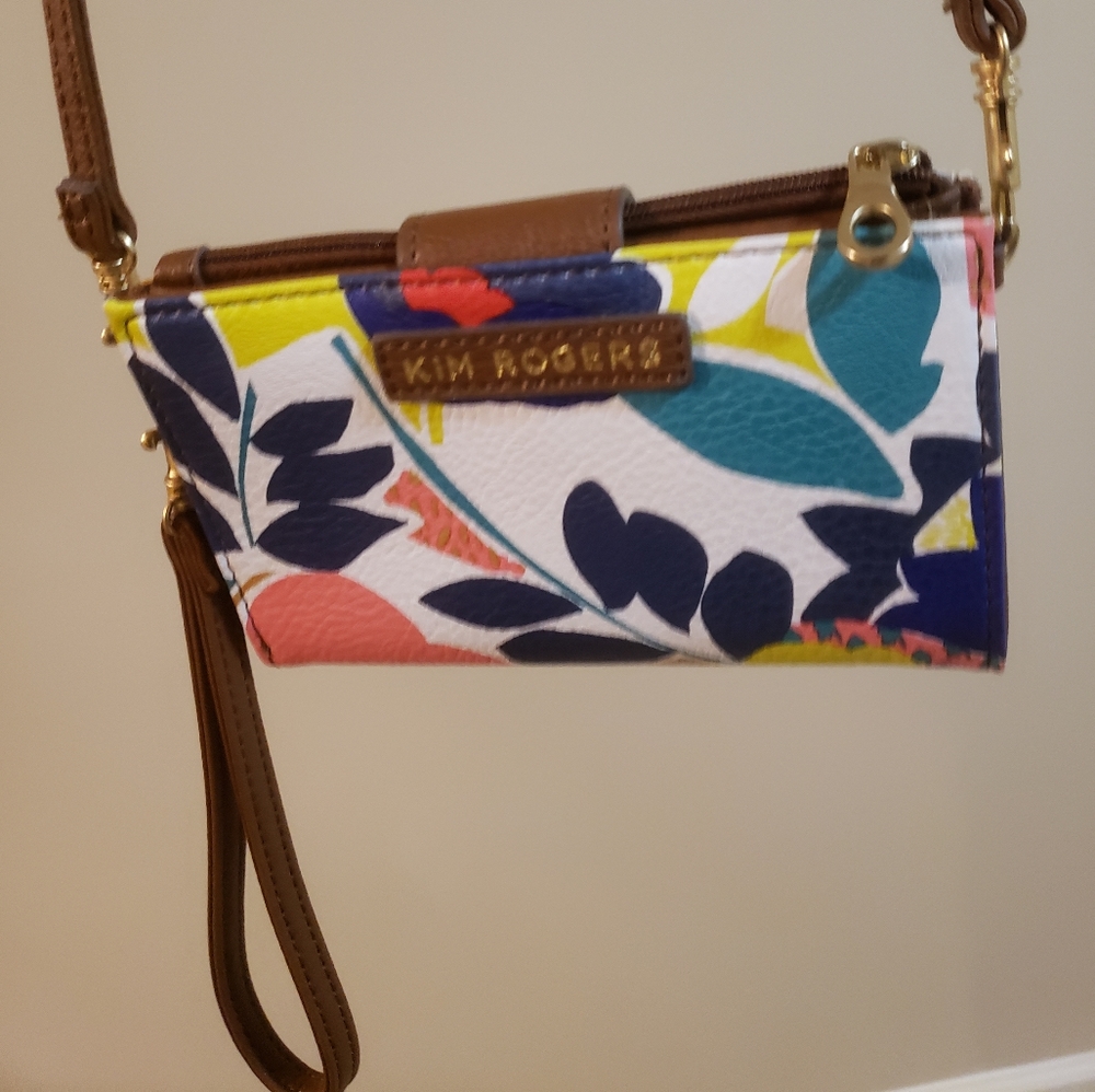 NWOT colorful wallet - wristlet - crossbody bag, with Strap